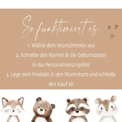 Personalisierte Holzkiste mit Name – Erinnerungskiste für Baby & Kind – Geschenk zur Geburt oder Taufe – 2 Motive & 2 Größen