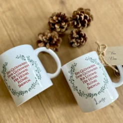 Personalisierte Keramiktasse "Glühwein" mit Spruch und Namen | Weihnachtliche Glühweintasse | Tasse aus Keramik zum Weihnachtsfest