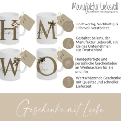 Personalisierte Keramiktasse mit Namen Monogramm Initialen zu Weihnachten I Weihnachtstasse Weihnachtsgeschenk I Nikolaus Geschenk Glühweintasse