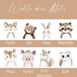 Personalisierte Kinder Emaille-Tasse mit Namen – Niedliche Tiermotive | Geschenk zur Geburt, Taufe oder Geburtstag
