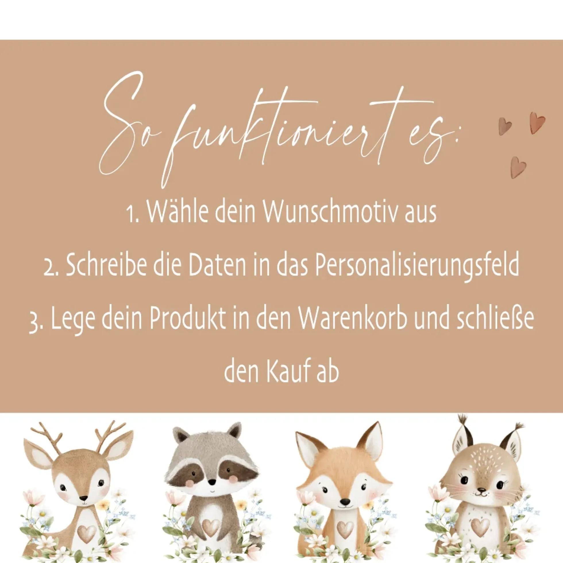Personalisierte Kinderkissen mit Namen – Süße Waldtiere Motive im Boho-Stil – Flauschiges Kuschelkissen inkl. Füllung zur Geburt & Taufe