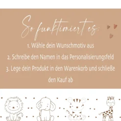 Personalisierte Kinderspardose mit Namen aus Keramik & Bambusdeckel