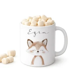 Personalisierte Kindertasse mit Namen – Niedliche Waldtiere
