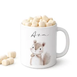 Personalisierte Kindertasse mit Namen – Niedliche Waldtiere