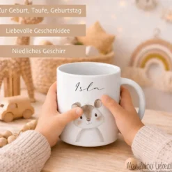 Personalisierte Kindertasse mit Namen – Niedliche Waldtiere