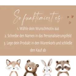 Personalisierte Kindertasse mit Name – Keramiktasse mit Korkboden & Deckel | 12 Tiermotive