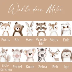 Personalisierte Kindertasse mit Name – Keramiktasse mit Korkboden & Deckel | 12 Tiermotive