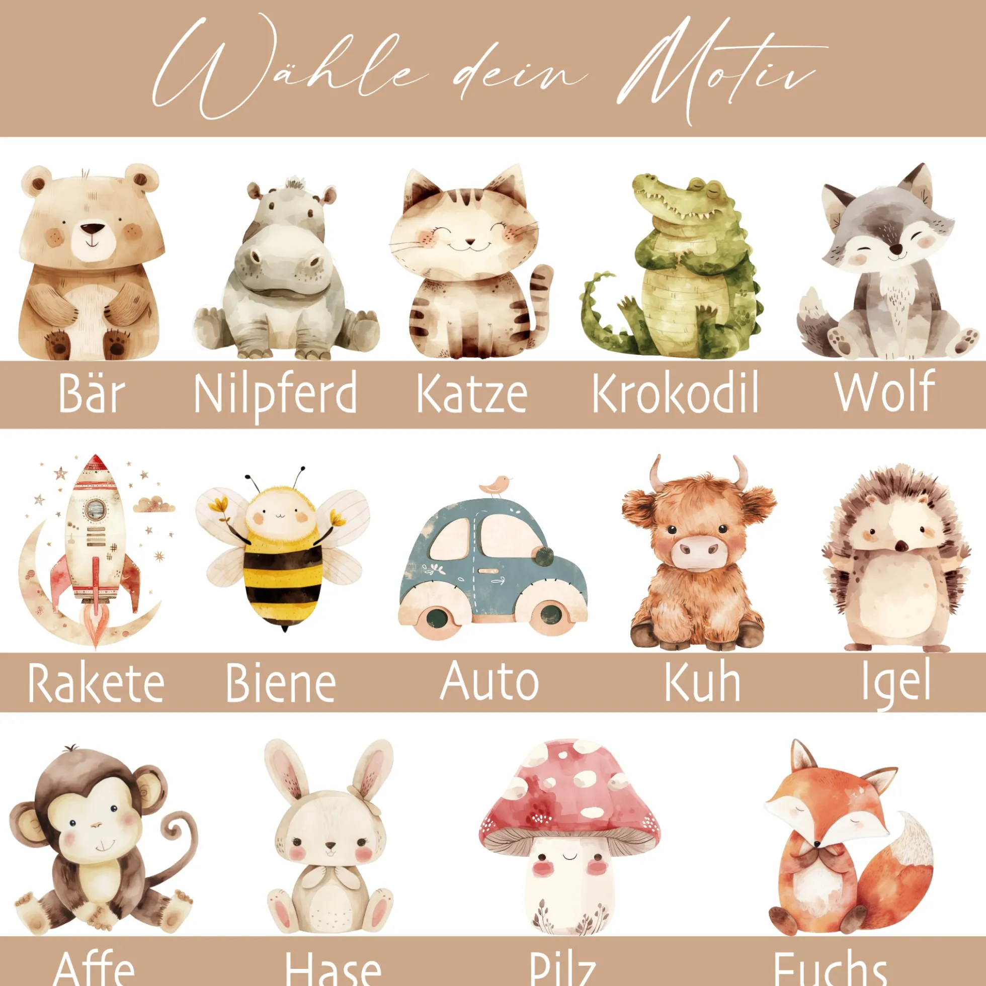Personalisierte Kindertasse mit Namen – Keramiktasse mit Korkboden & Deckel | 14 Motive zur Auswahl