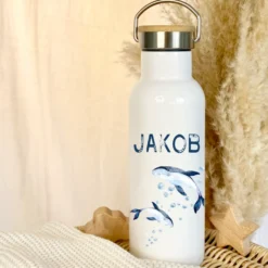Personalisierte Kinder Trinkflasche „Wal