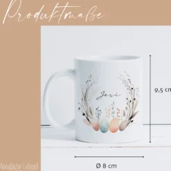 Personalisierte Ostertasse mit Osterhasen, 3 Motive zur Auswahl