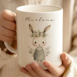 Personalisierte Ostertasse mit Osterhasen, 3 Motive zur Auswahl