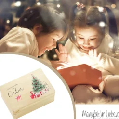 Personalisierter Adventskalender mit Weihnachtsbaum aus Holz mit Namen zum Befüllen für Kinder