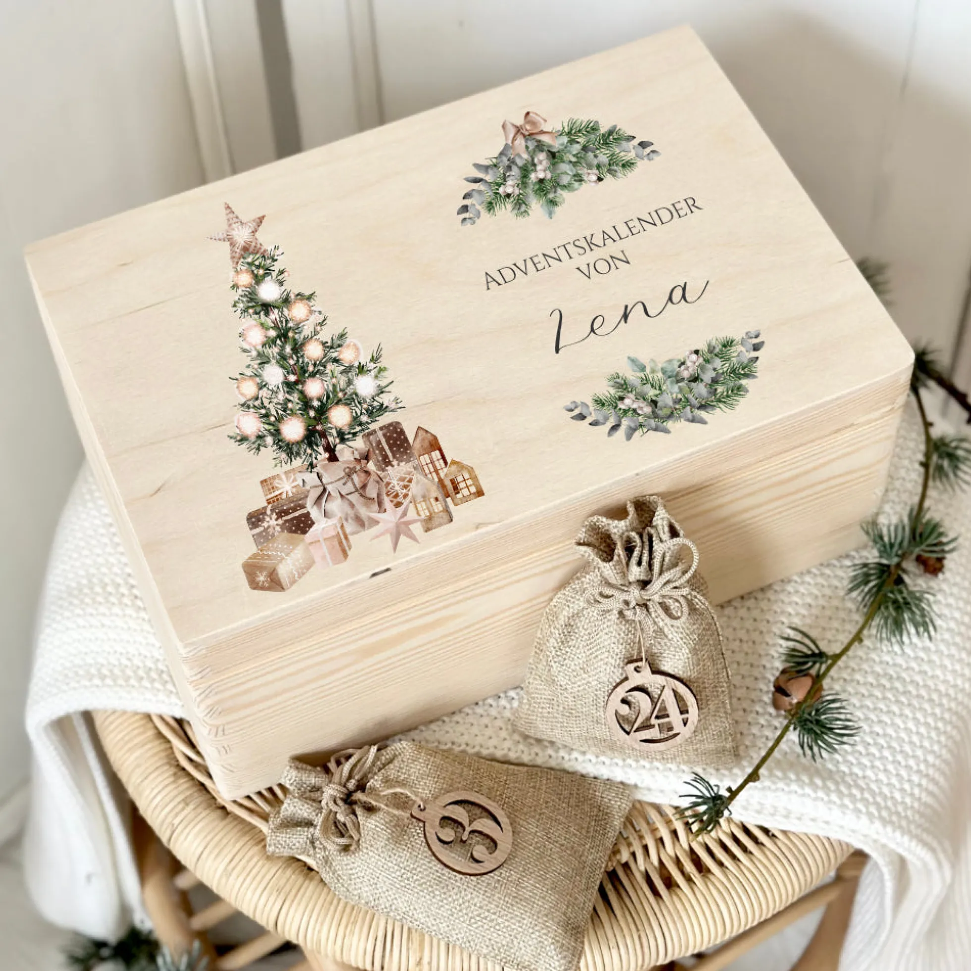 Personalisierter Adventskalender zum Befüllen für Kinder