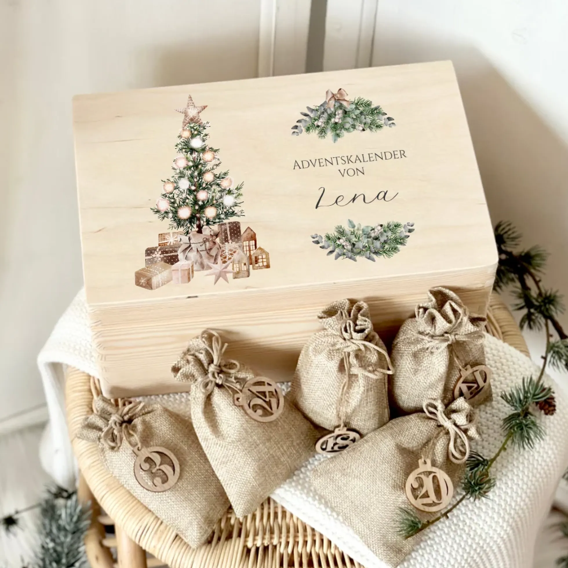 Personalisierter Adventskalender zum Befüllen für Kinder
