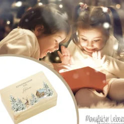 Personalisierter Adventskalender zum Befüllen, Adventskiste mit Winterlandschaft