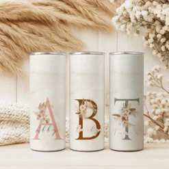 Personalisierter Edelstahl-Thermobecher 20 oz mit Namen & Initiale Thermobecher personalisiert Geschenk für Frauen Boho Kaffeebecher to go