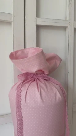 Personalisierte Rosa Stoff Schultüte Katze Mädchen Name Blumen Boho Vintage Einschulungstüte Zuckertüte 70 cm | Optional mit Füllkissen und Spitzenschutz