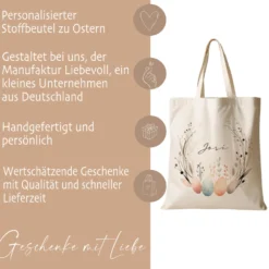 Personalisierter Osterbeutel mit Osterhasen für Kinder, Kinderbeutel zu Ostern