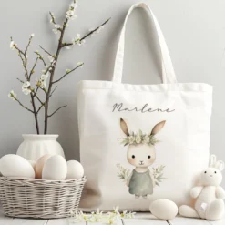 Personalisierter Osterbeutel mit Osterhasen für Kinder, Kinderbeutel zu Ostern