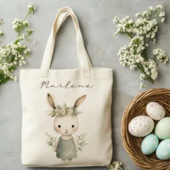 Personalisierter Osterbeutel mit Osterhasen für Kinder, Kinderbeutel zu Ostern