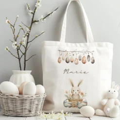 Personalisierter Osterbeutel mit Osterhasen für Kinder, Kinderbeutel zu Ostern