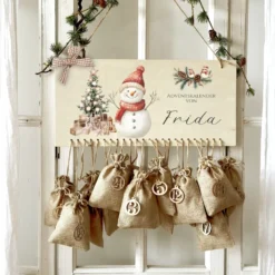 Personalisierter " Schneemann " Adventskalender mit Namen für Kinder zum Befüllen Zur Adventszeit
