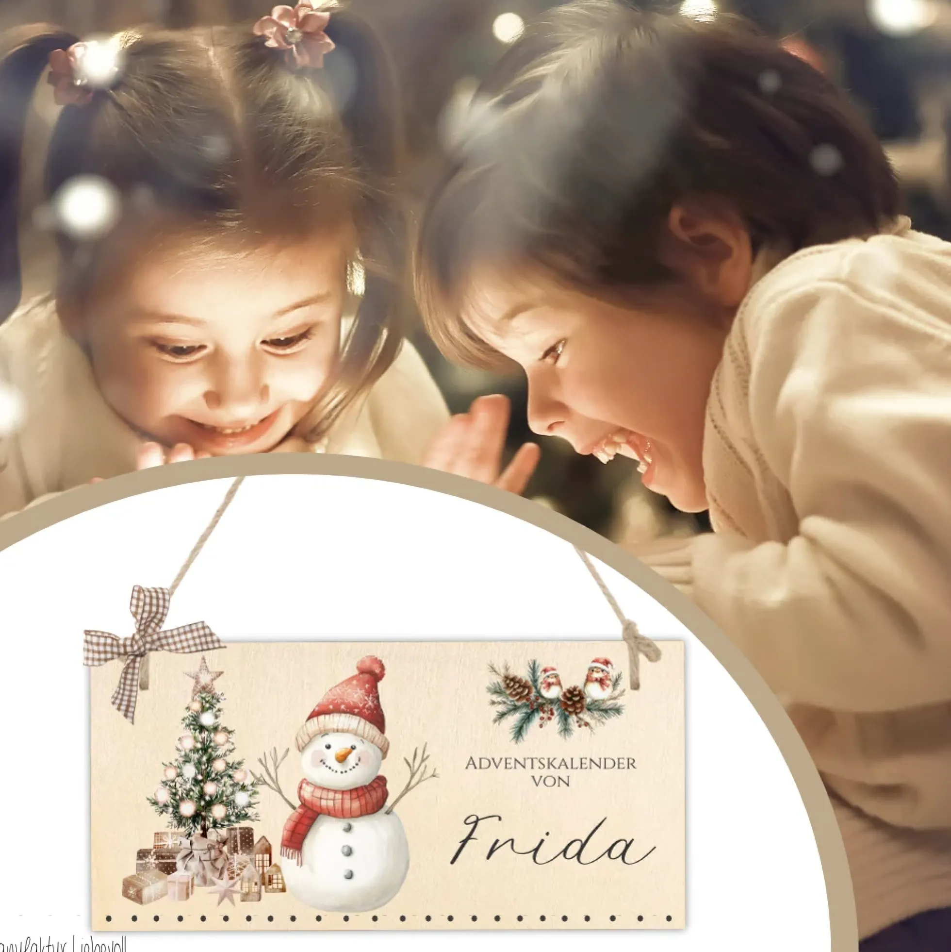 Personalisierter " Schneemann " Adventskalender mit Namen für Kinder zum Befüllen Zur Adventszeit