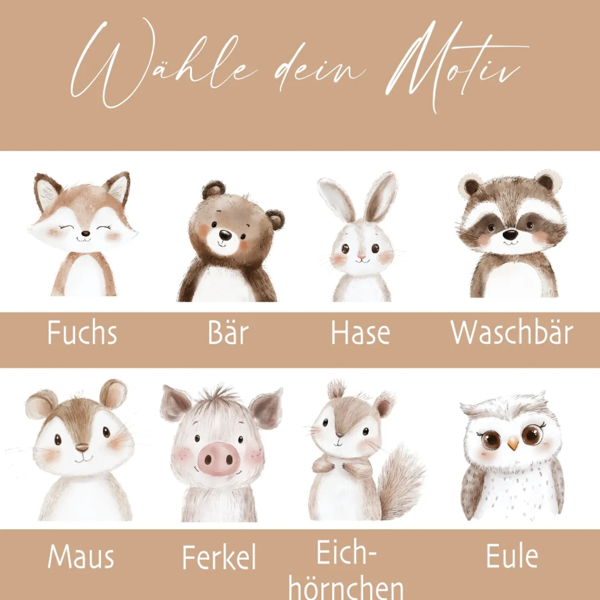 Personalisierter Stiftehalter Waldtiere – Keramik Stifteköcher mit Namen für Kinder