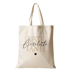 Personalisierter Stoffbeutel, 3 Motive: Beste Tante, Beste Patentante, Wunschtext
