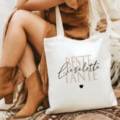 Personalisierter Stoffbeutel, 3 Motive: Beste Tante, Beste Patentante, Wunschtext