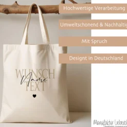 Personalisierter Stoffbeutel, 3 Motive: Beste Tante, Beste Patentante, Wunschtext