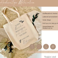 Personalisierter Stoffbeutel für Erzieherinnen, Hebammen, Lehrerinnen | Stofftasche als Dankeschön, zum Abschied