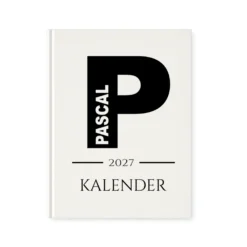Personalisierter Terminplaner 2027 Din A5 | Minimalistischer Buchkalender mit Name | Weißes Hardcover – Manufaktur Liebevoll