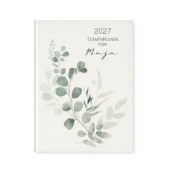 Personalisierter Terminplaner 2027 Din A5 | Hardcover Buchkalender mit Name | Florales & Boho Design