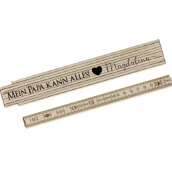 Personalisierter Zollstock "Mein Papa kann alles!" personalisiert mit Namen des Kindes | Perfektes Geschenk für Väter mit Spruch | Persönlicher Meterstab aus Holz