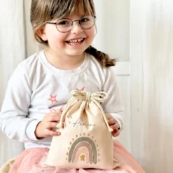 Personalisierter Zuziehbeutel für Kinder | Motive: Regenbogen, Auto, Elefant