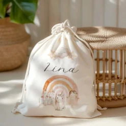 Personalisierter Zuziehbeutel für Kinder | Motive: Prinzessin, Einhorn, Märchen