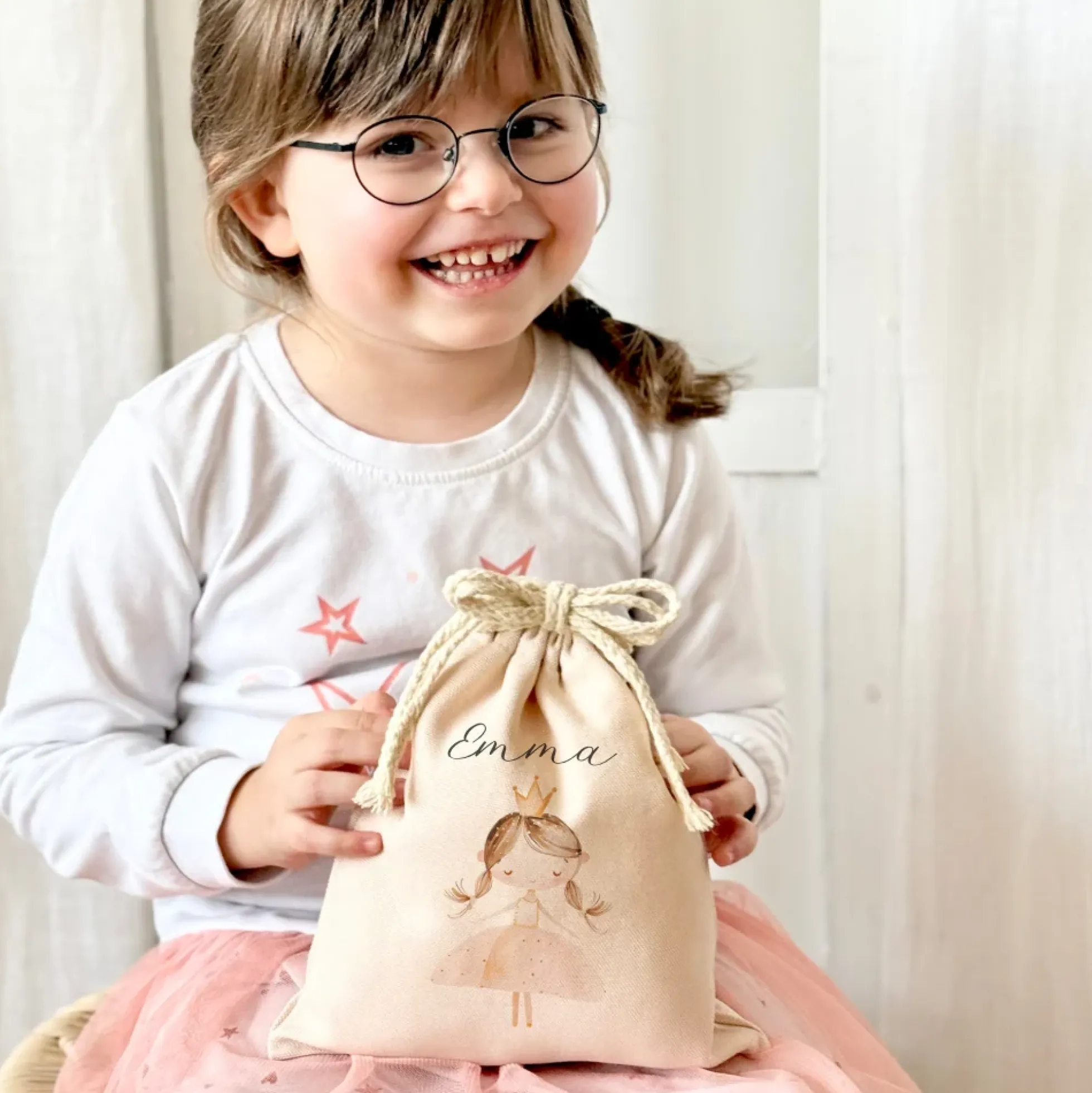 Personalisierter Zuziehbeutel für Kinder | Motive: Prinzessin, Einhorn, Märchen