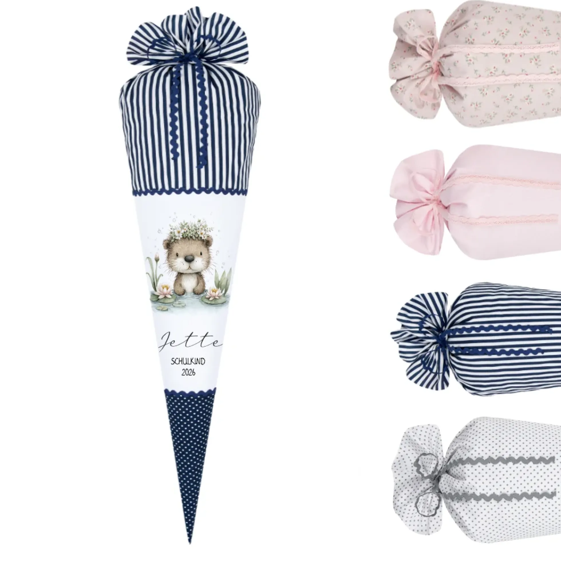 Personalisierte Schultüte aus Stoff – Individuelle Zuckertüte mit Namen & Motiv – 35cm & 70cm