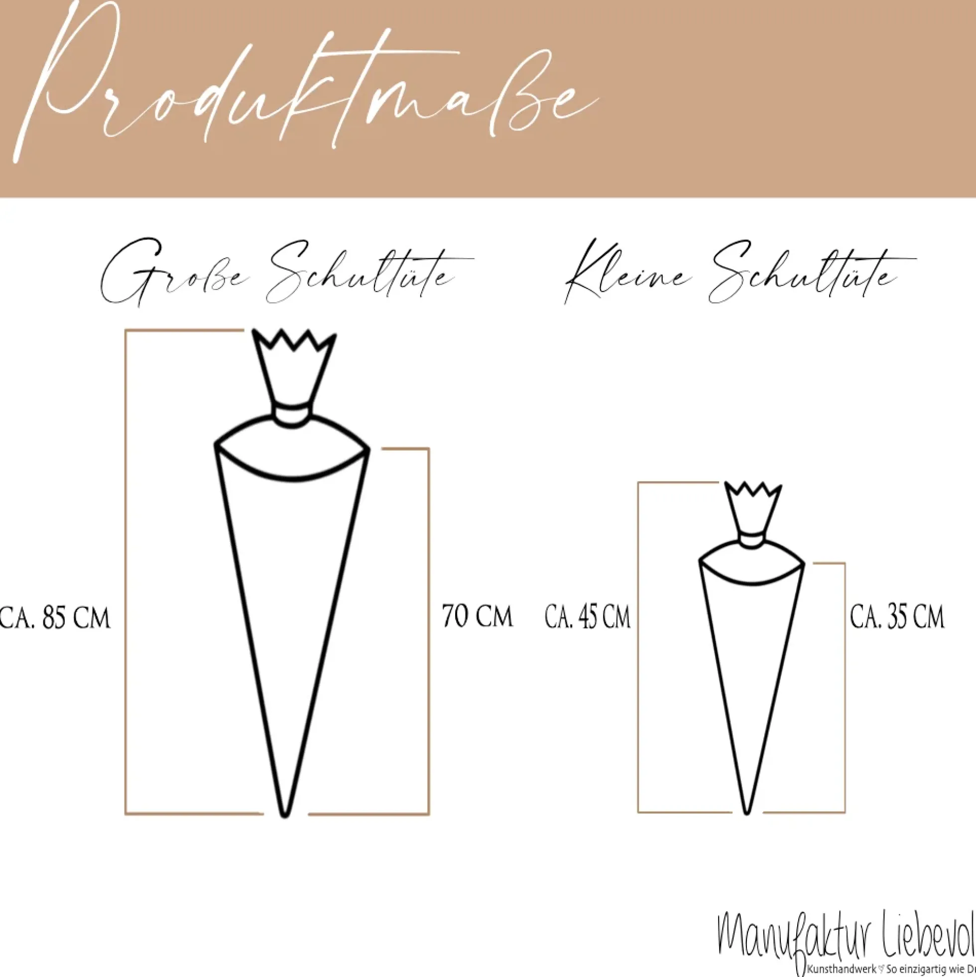 Personalisierte Schultüte aus Stoff – Individuelle Zuckertüte mit Namen & Motiv – 35cm & 70cm