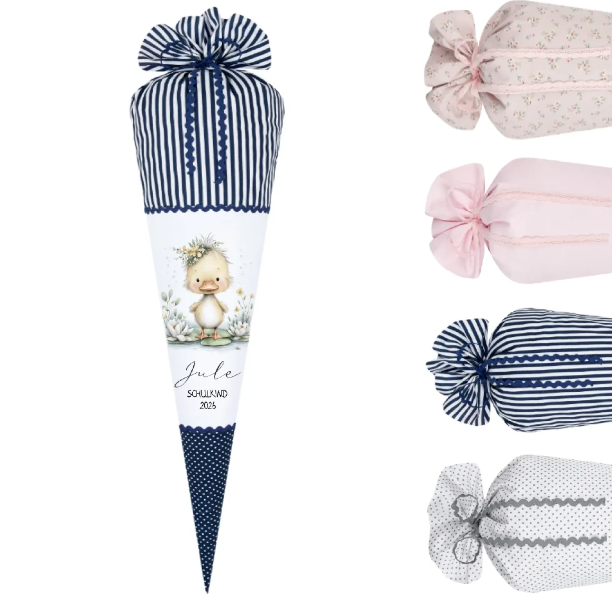 Personalisierte Schultüte aus Stoff – Individuelle Zuckertüte mit Namen & Motiv – 35cm & 70cm