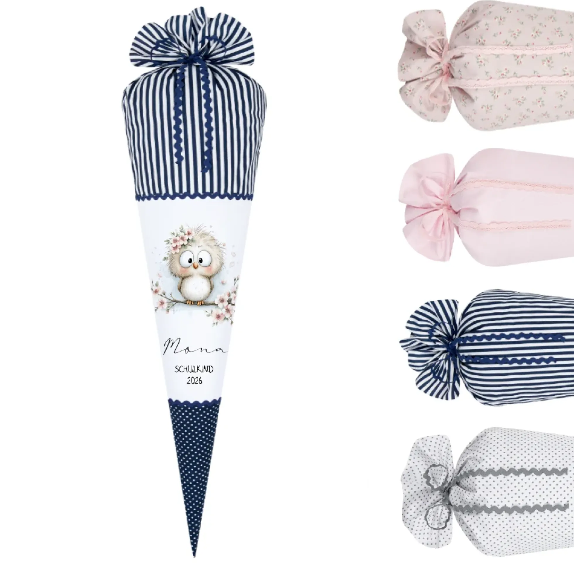 Personalisierte Schultüte aus Stoff – Individuelle Zuckertüte mit Namen & Motiv – 35cm & 70cm