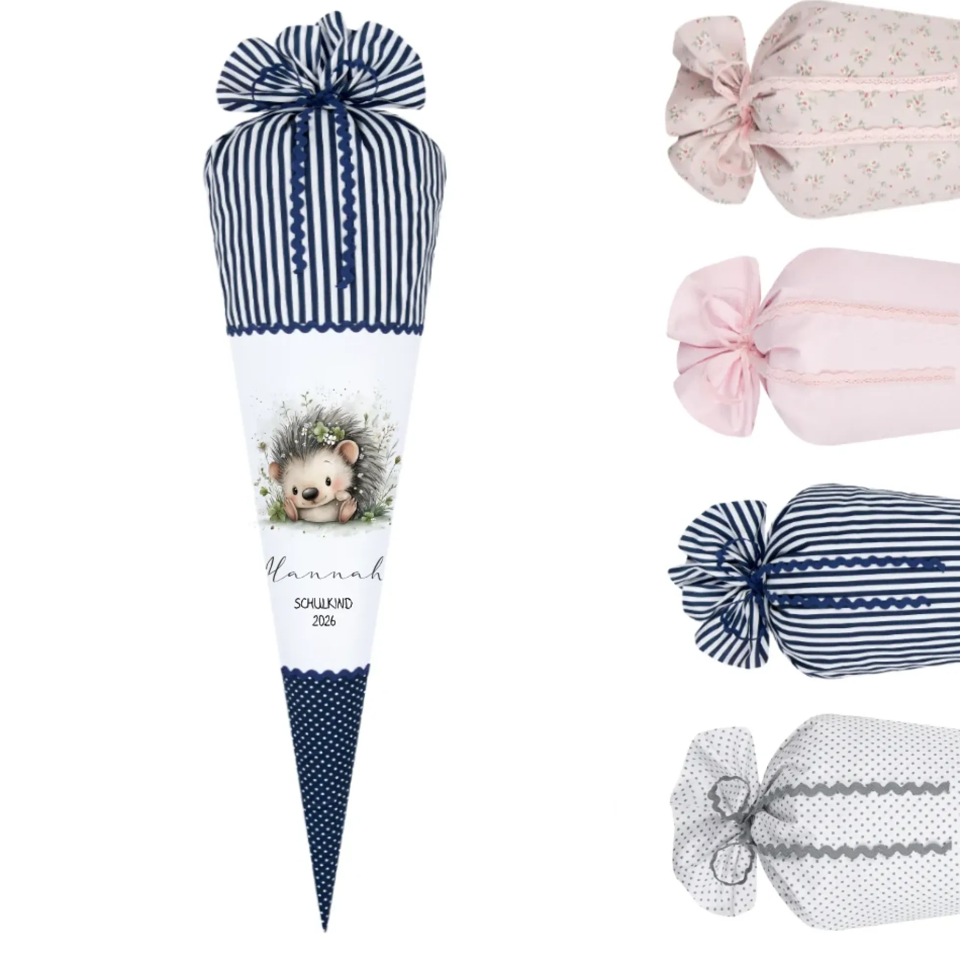 Personalisierte Schultüte aus Stoff – Individuelle Zuckertüte mit Namen & Motiv – 35cm & 70cm