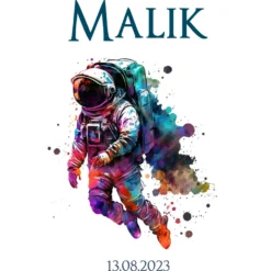 Personalisierte Schultüte Stoff Blau Junge Astronaut Weltall Weltraum Raumfahrt Wunschname Einschulungstüte 70 cm | Optional mit Füllkissen und Spitzenschutz