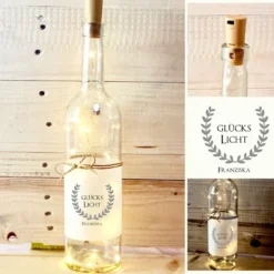 Personalisiertes Flaschenlicht "Glückslicht" mit Namen | Perfektes Geschenk zum Geburtstag, als Glücksbringer zur Prüfung, Geschenkidee zur Jugendweihe uvm.