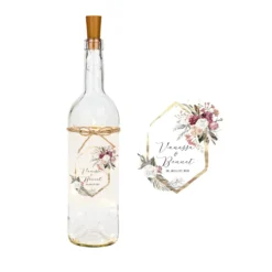 Personalisiertes Flaschenlicht zur Hochzeit | Besonderes Hochzeitsgeschenk | Handgefertigt mit den Namen des Paares und dem Hochzeitsdatum