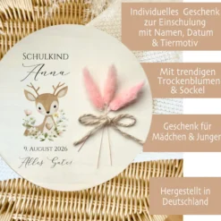 Personalisiertes Geldgeschenk zur Einschulung – Holzschild mit Namen als Geldhalter – Originelles Geschenk zum Schulanfang & Einschulungsdeko