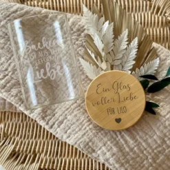 Personalisiertes Geschenk, Keksglas mit Namen, Glas mit Holzdeckel
