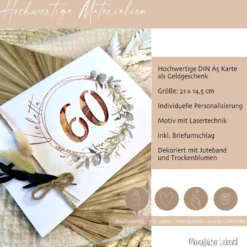 Personalisiertes Geschenk zum runden 18. 20. 30. 40. 50. 60. 70. 80. Geburtstag I Geldgeschenk Spruch Karte I Glückwunschkarte I | Geld verschenken I Geburtstagsgeschenk