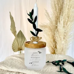 Personalisiertes Glas Geschenk mit Namen für Erzieherin als Abschiedsgeschenk und Dankeschön von Kita Kindern